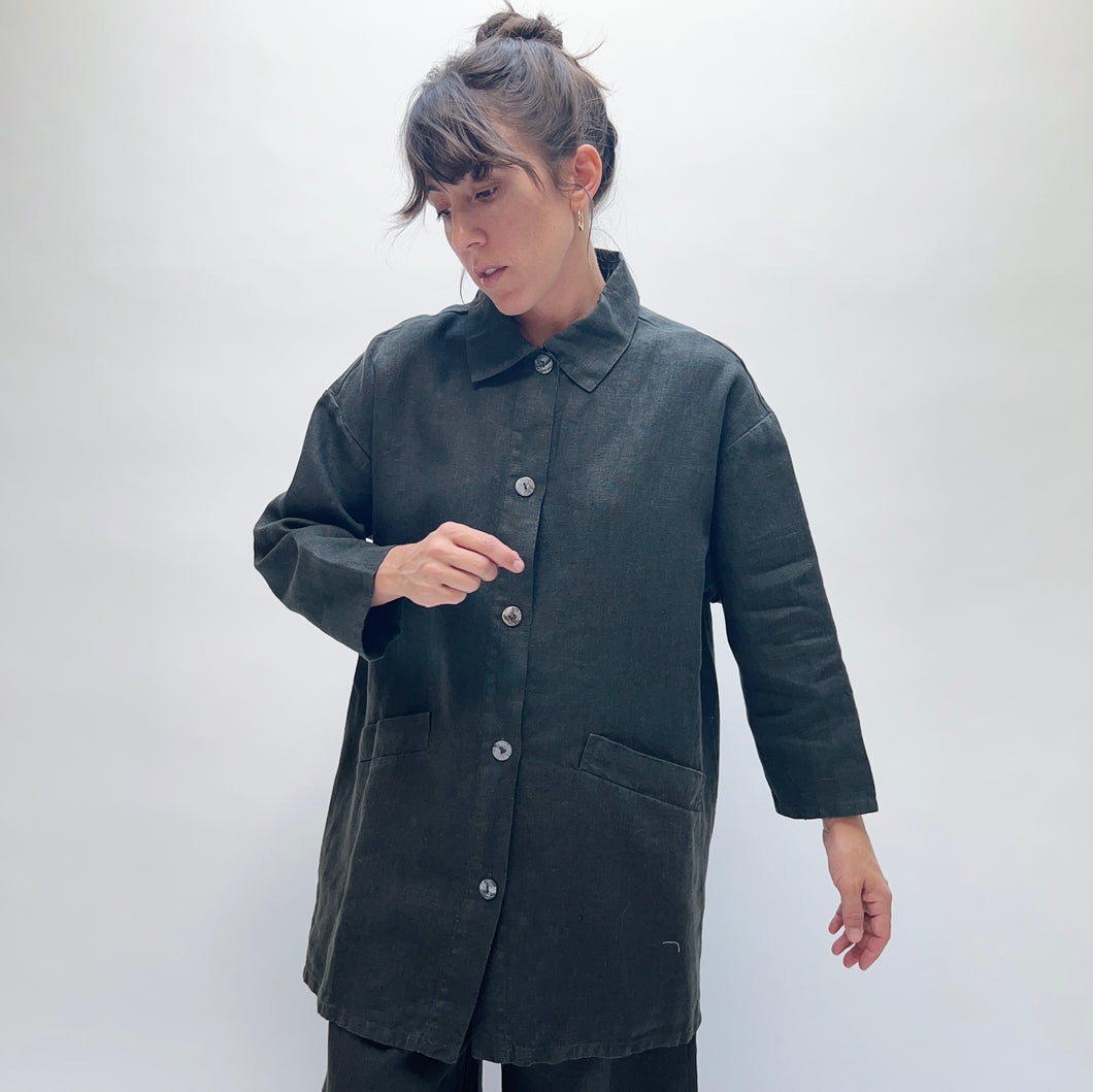 Bryn Walker | Heavy Linen Katherine Jacket in Kelp