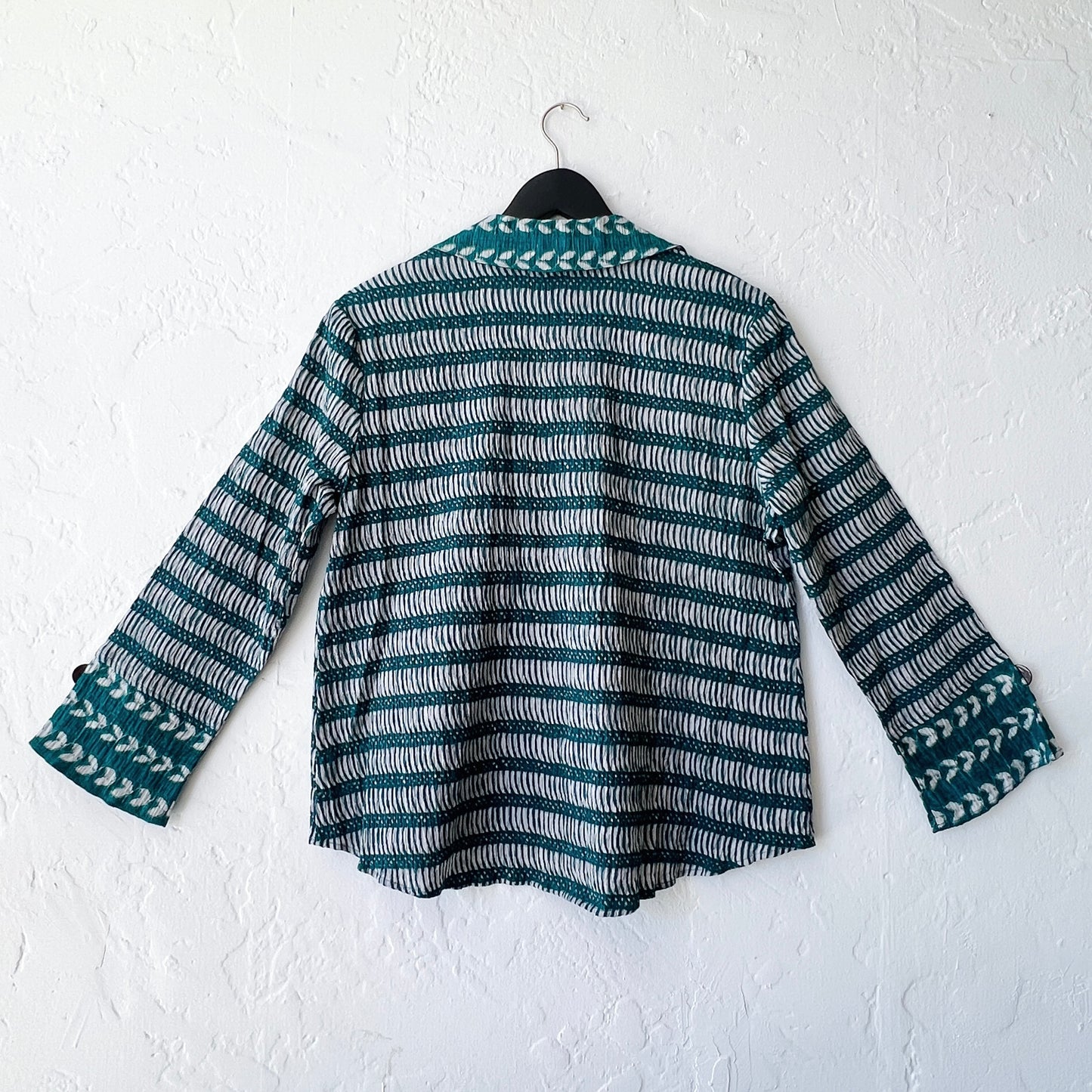 Habitat | Mixed Batik Hidden Placket Shirt in Juniper