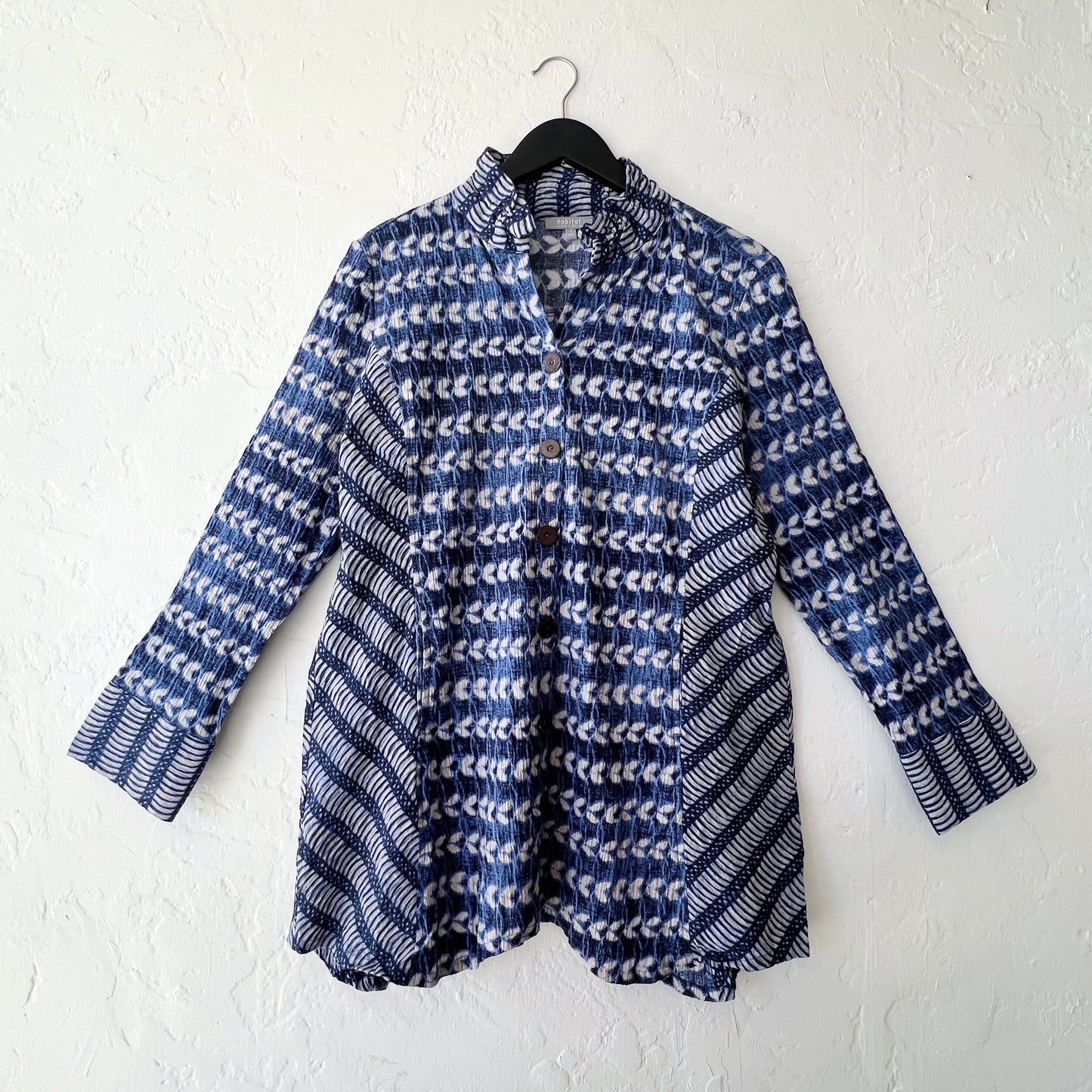 Habitat | Batik Print Artist Swing Shirt in Navy