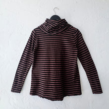 Load image into Gallery viewer, Cut Loose | Striped Cowl Neck Pullover in Cola
