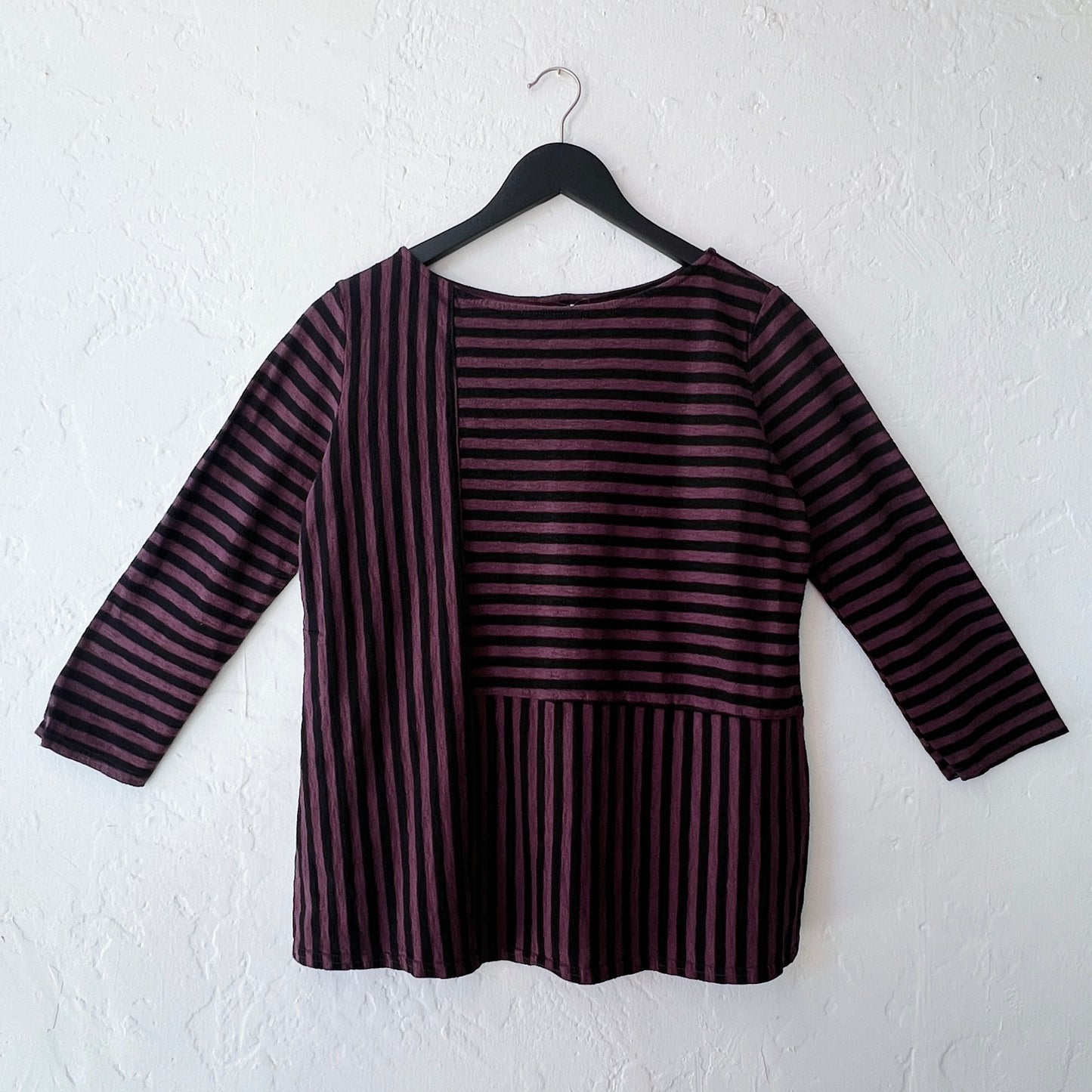 Cut Loose | Patch A-Line Boatneck Top in Cinnabark Stripes