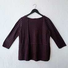 Load image into Gallery viewer, Cut Loose | Patch A-Line Boatneck Top in Cinnabark Stripes
