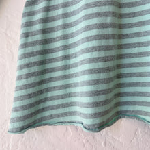 Load image into Gallery viewer, Cut Loose | 3/4 Sleeve Swing Top in Grey &amp; Aqueduct Stripes
