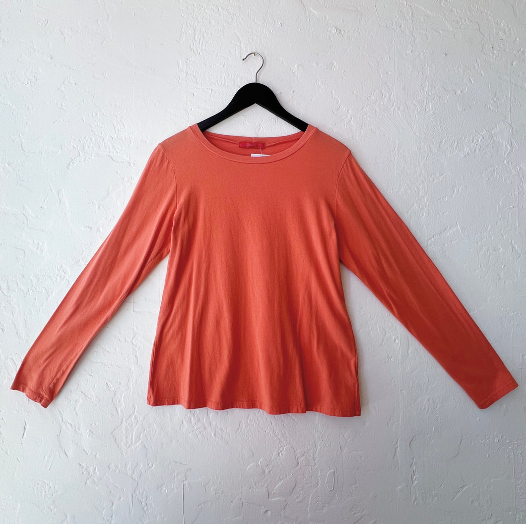 Cut Loose | Long Sleeve Lycra Jersey Crew Tee in Orangina