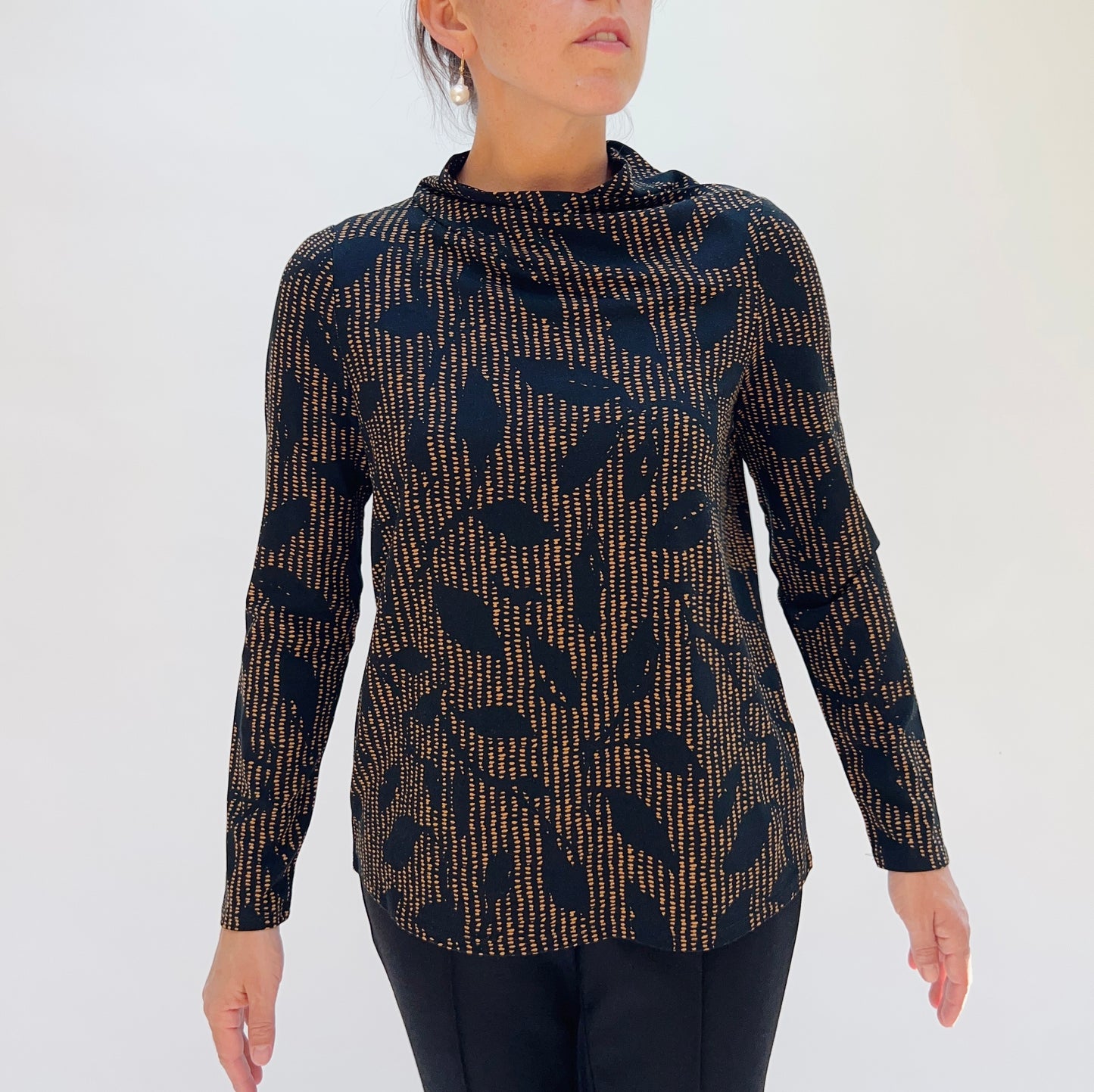 Core Travel Canopy Wrap Neck Top in Cumin