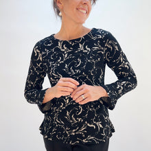 Load image into Gallery viewer, Habitat | Jacquard Scroll Peplum Top in Dove
