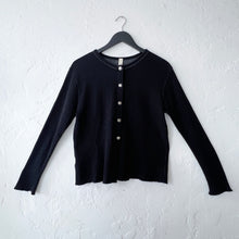 Load image into Gallery viewer, North Star Base | Snap Front Cardigan in Black

