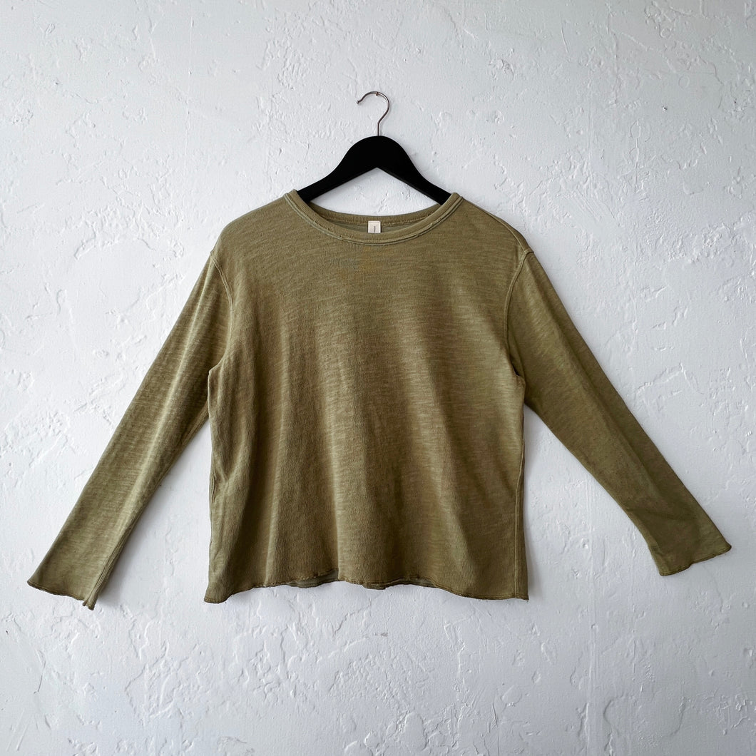 North Star Base | Crop Double Cotton Tee in Fern