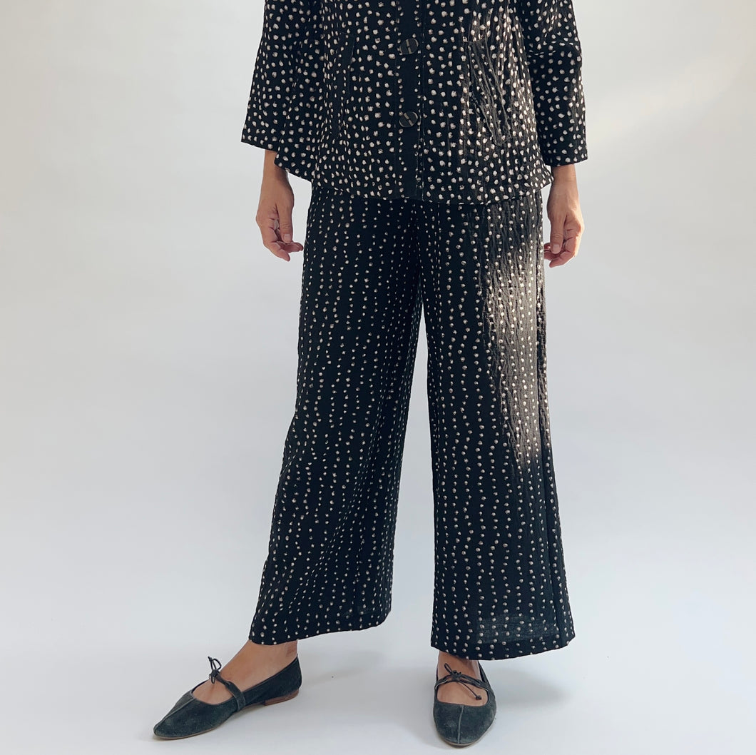 Habitat | Express Dot Mix Wide Leg Pant in Black