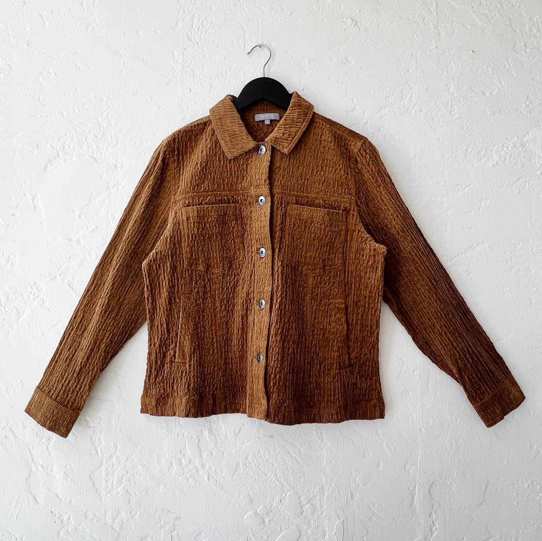 Habitat | Rustic Stretch Cord Boyfriend Jacket in Breen