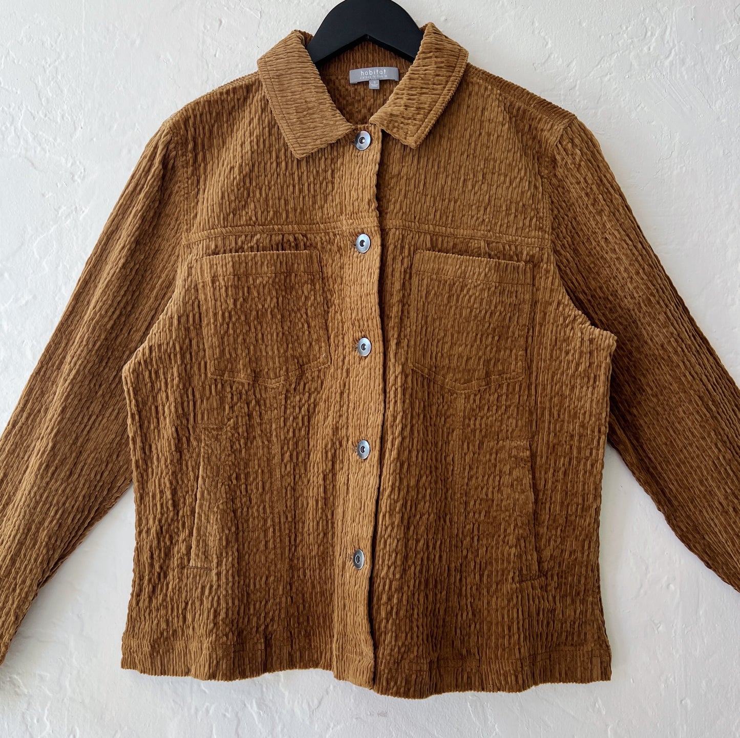 Rustic Stretch Cord Boyfriend Jacket in Breen