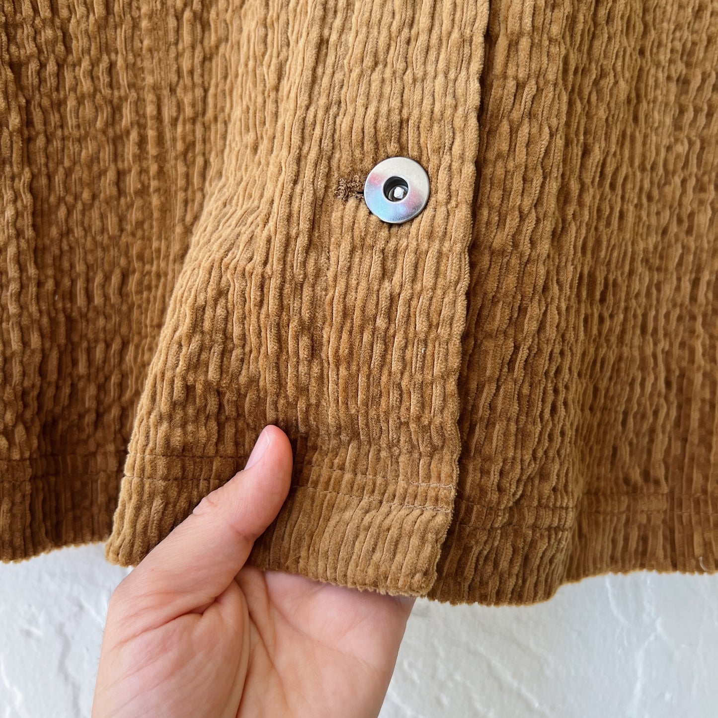 Rustic Stretch Cord Boyfriend Jacket in Breen