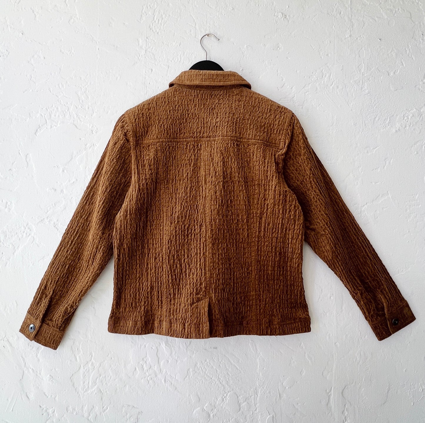 Rustic Stretch Cord Boyfriend Jacket in Breen