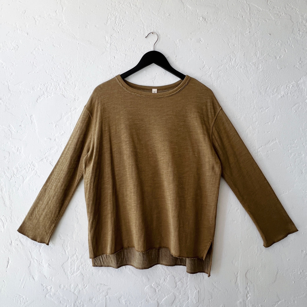 North Star Base | Long Sleeve Double Cotton Beach Tee in Teak