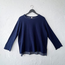 Load image into Gallery viewer, North Star Base | Long Sleeve Double Cotton Beach Tee in Indigo
