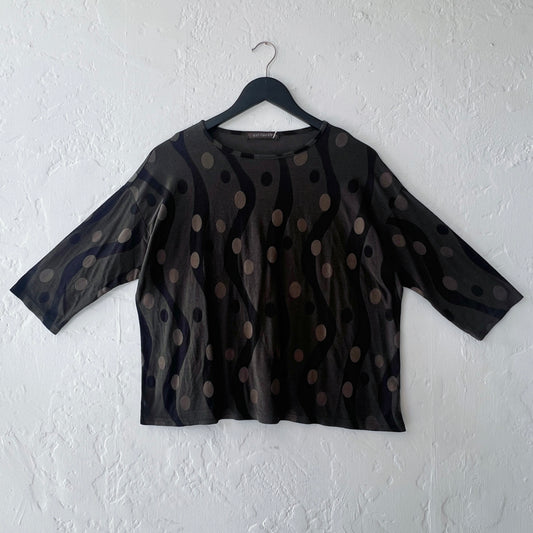 Cut Loose | Dot Jacquard Drop Shoulder Tee in Kelp