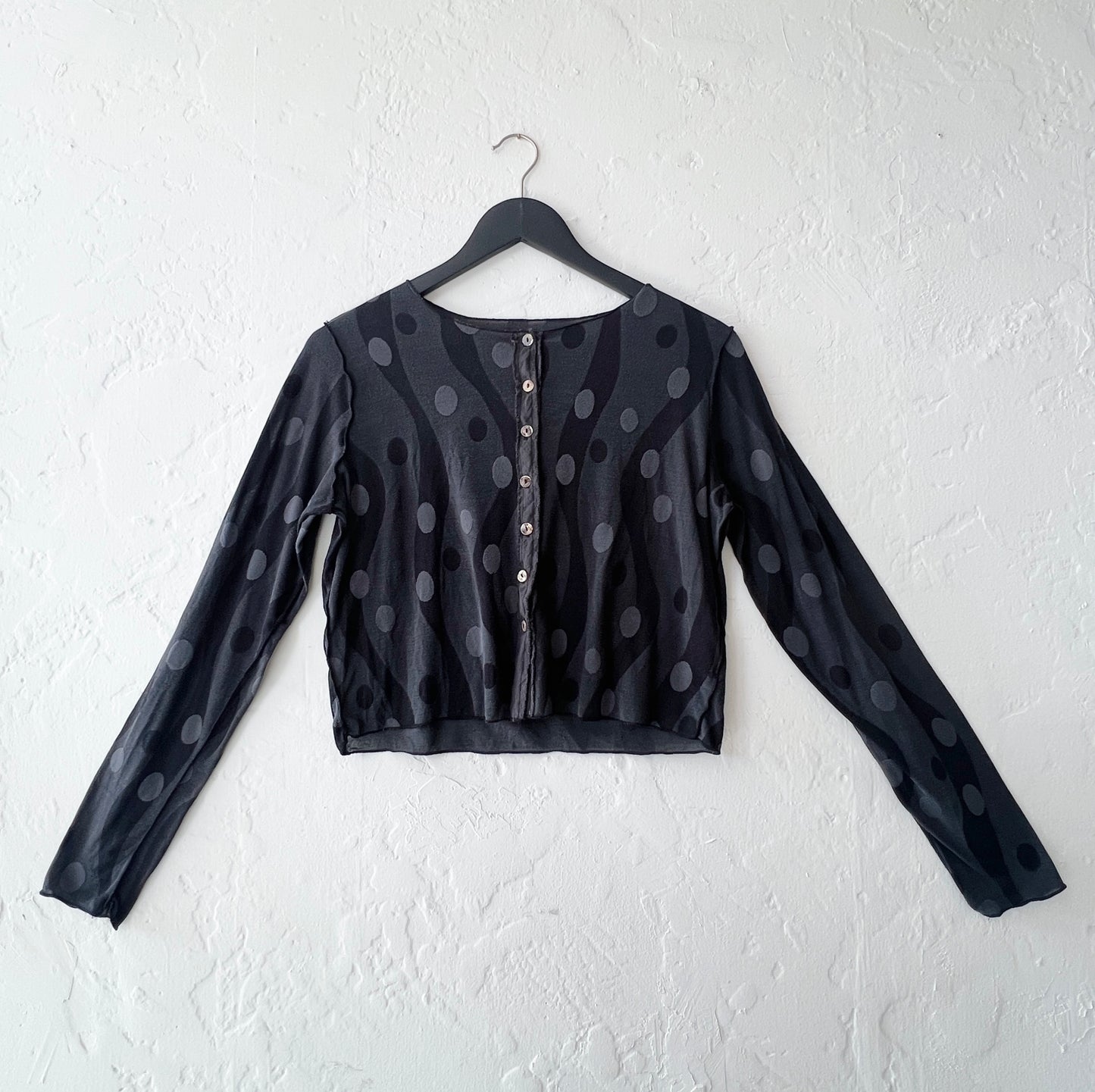 Cut Loose | Dot Jacquard Drop Cardigan in Gull