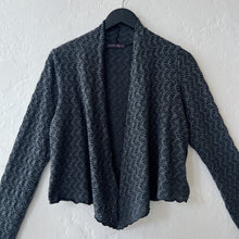 Load image into Gallery viewer, Cut Loose | Wavy Crochet Knit Cropped Cardigan in Gull
