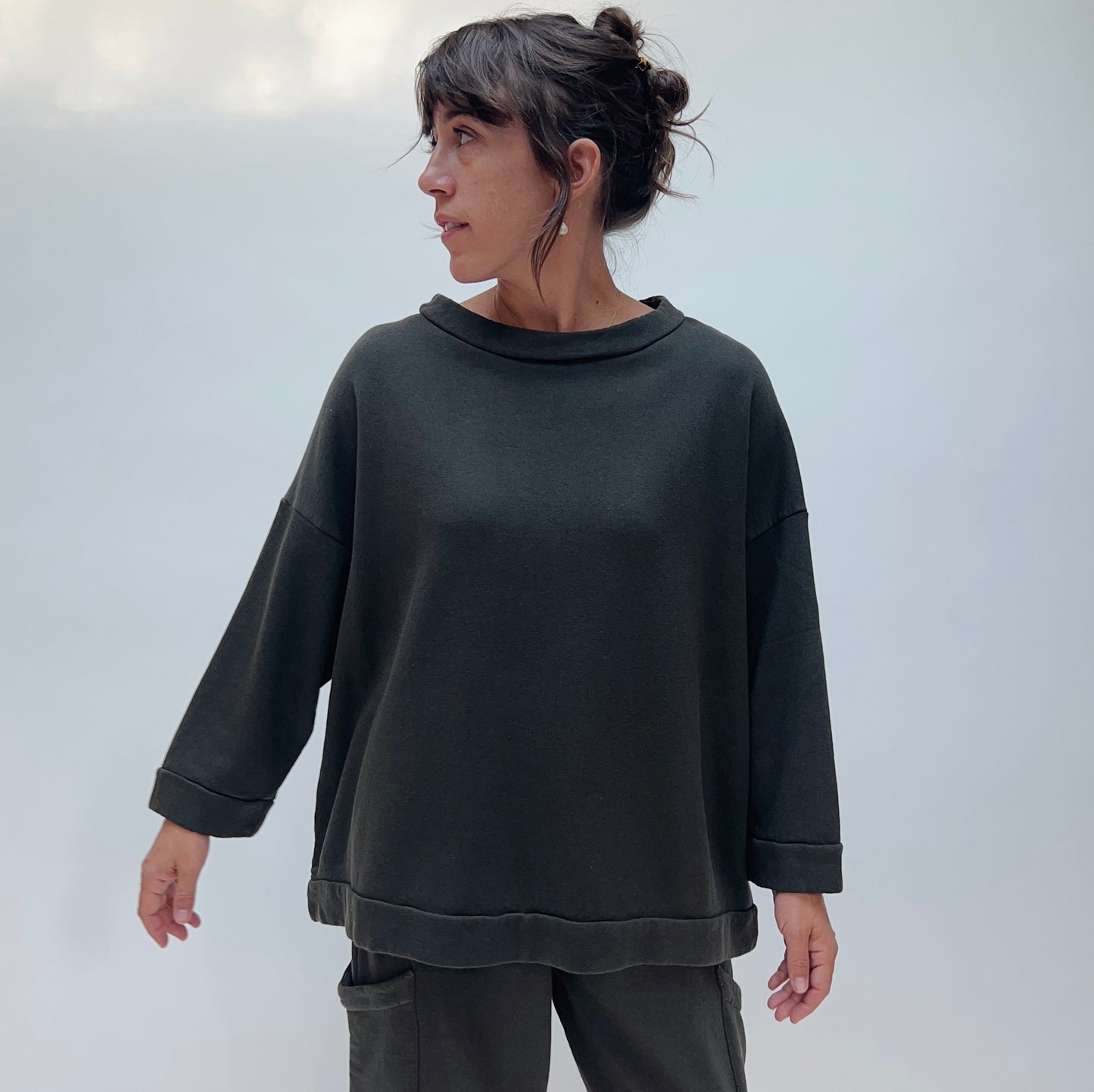 Bryn Walker | Alden Fleece Sweatshirt in Kelp