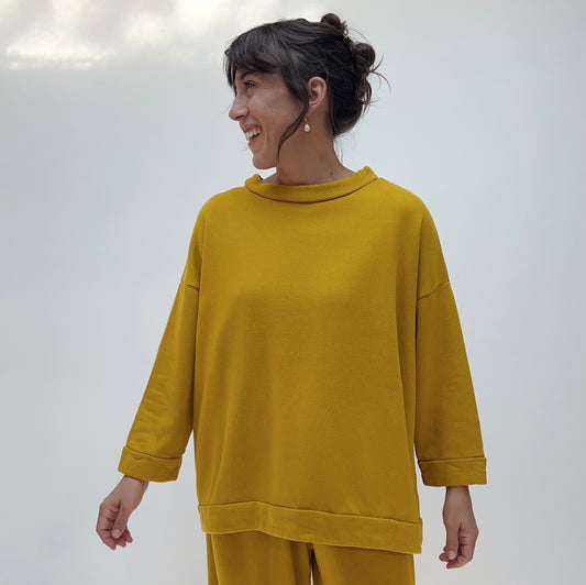 Bryn Walker | Alden Fleece Sweatshirt in Dandelion