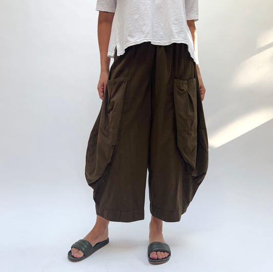Eleven Stitch | Double Pocket Cotton Pant in Olive