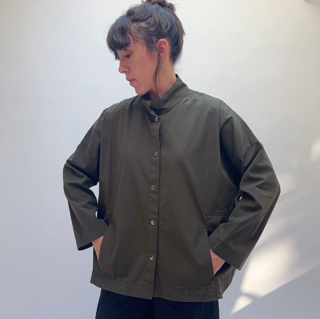 Eleven Stitch | Stand Collar Jacket in Olive