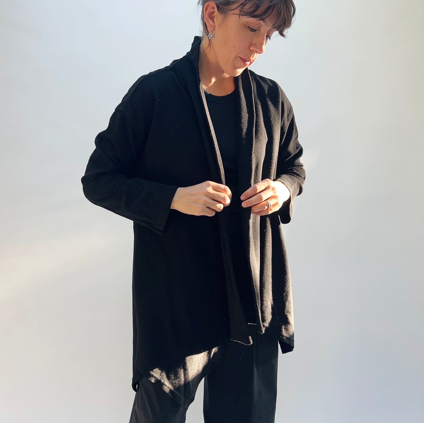 Eleven Stitch | Flare Coat in Black