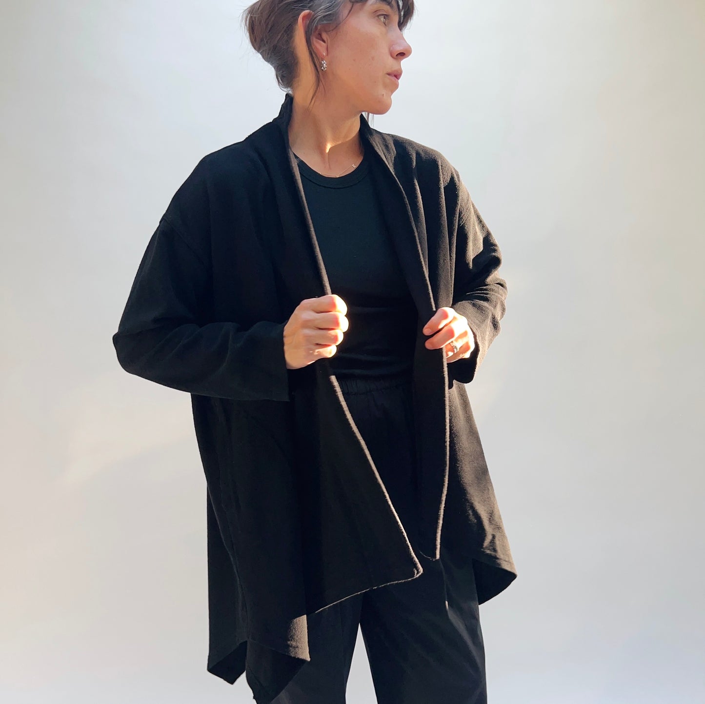 Eleven Stitch | Flare Coat in Black