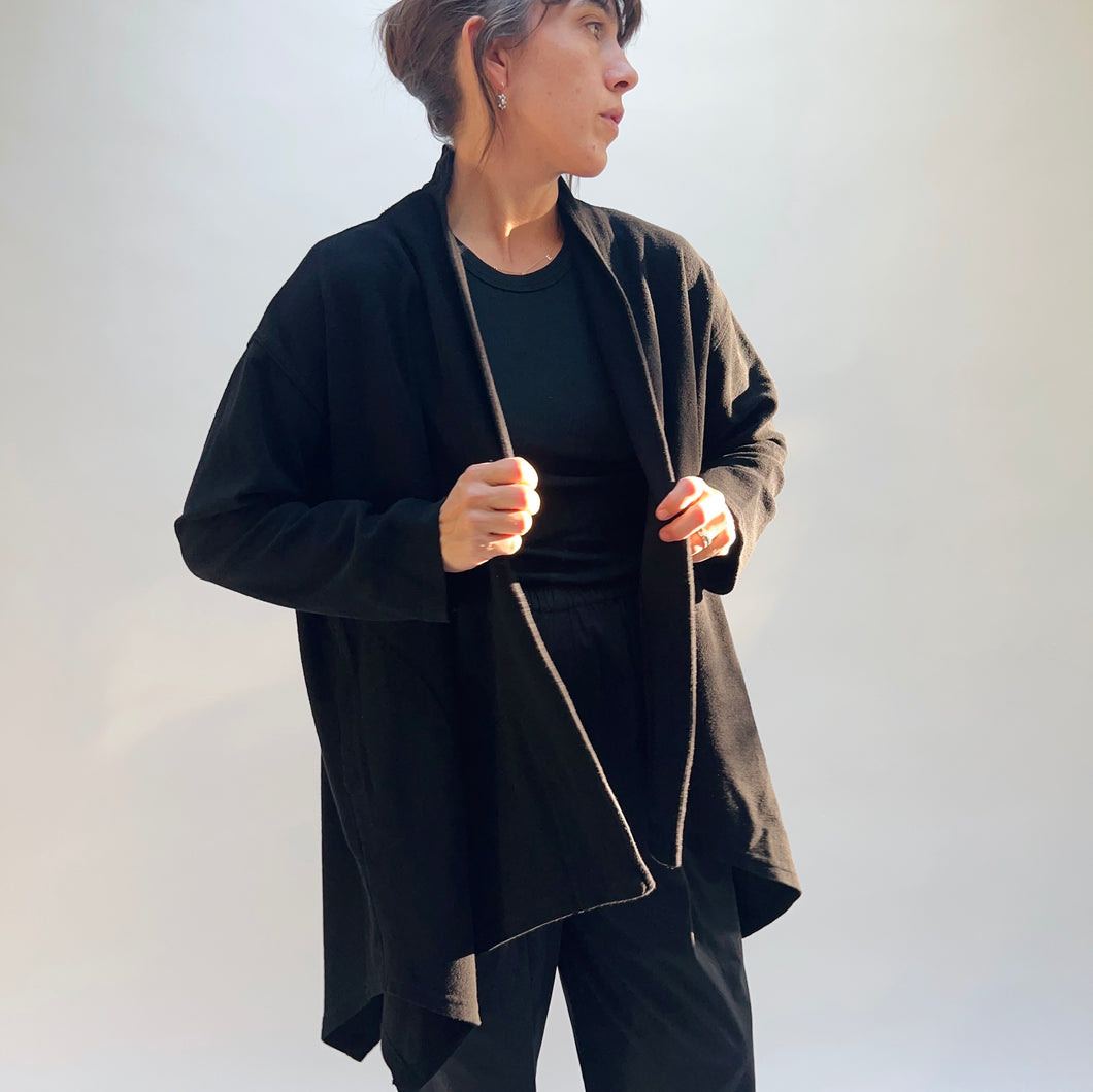 Eleven Stitch | Flare Coat in Black