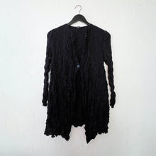 Load image into Gallery viewer, Vanite Couture | Crinkle One Button Cardigan in Black
