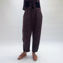 Load image into Gallery viewer, Cut Loose | Lux Corduroy Button Pleat Pant in Cola
