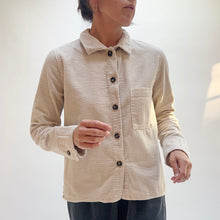 Load image into Gallery viewer, Cut Loose | Lux Corduroy Crop Shirt in Moonbeam
