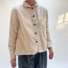 Load image into Gallery viewer, Cut Loose | Lux Corduroy Crop Shirt in Moonbeam
