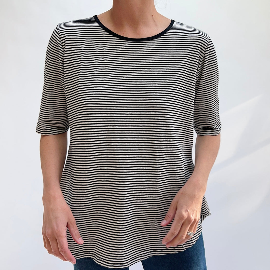 Mill Valley | Striped Tee in Ivory