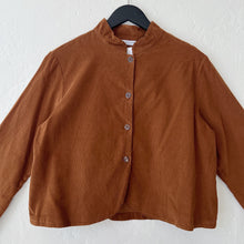 Load image into Gallery viewer, Bryn Walker | Corduroy Standing Collar Crop Jacket in Pinecone
