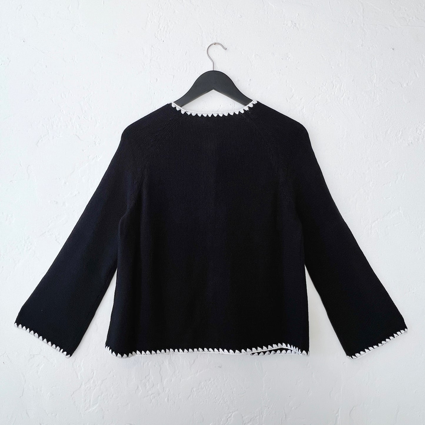 Habitat | Contrast Stitch Cardigan in Black