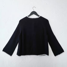 Load image into Gallery viewer, Habitat | Contrast Stitch Cardigan in Black
