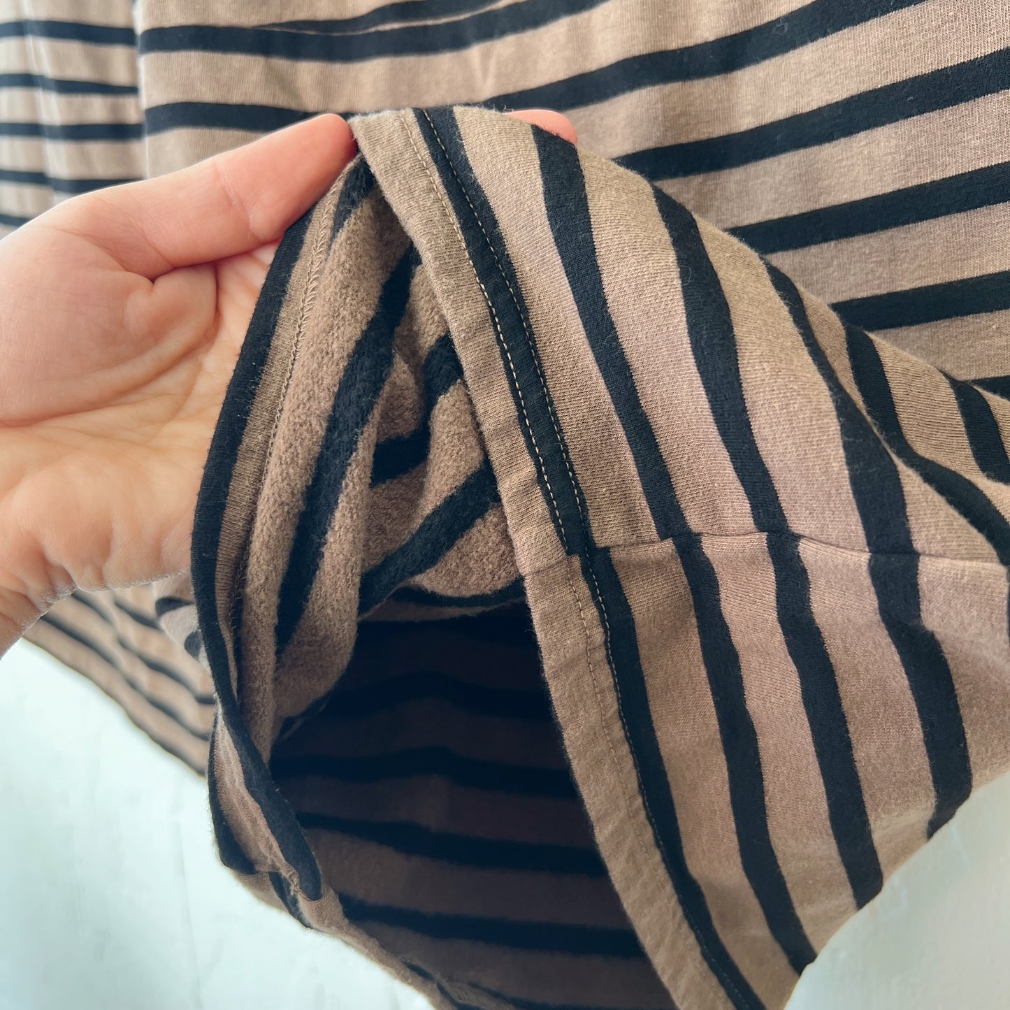 Cut Loose | Fleece Balloon Crop Pant in Black Stripe & Cola