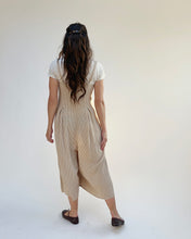 Load image into Gallery viewer, Cut Loose | Crinkle Mini Check Jumpsuit in Cashew
