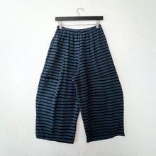 Load image into Gallery viewer, Cut Loose | Fleece Balloon Crop Pant in Black Stripe &amp; Etan

