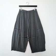 Load image into Gallery viewer, Cut Loose | Fleece Balloon Crop Pant in Black Stripe &amp; Gull
