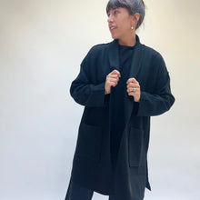 Load image into Gallery viewer, Olivia by Habitat | Boiled Wool Around Town Car Coat in Black

