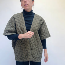 Load image into Gallery viewer, Cut Loose | Quilted Shawl Cardigan in Kelp
