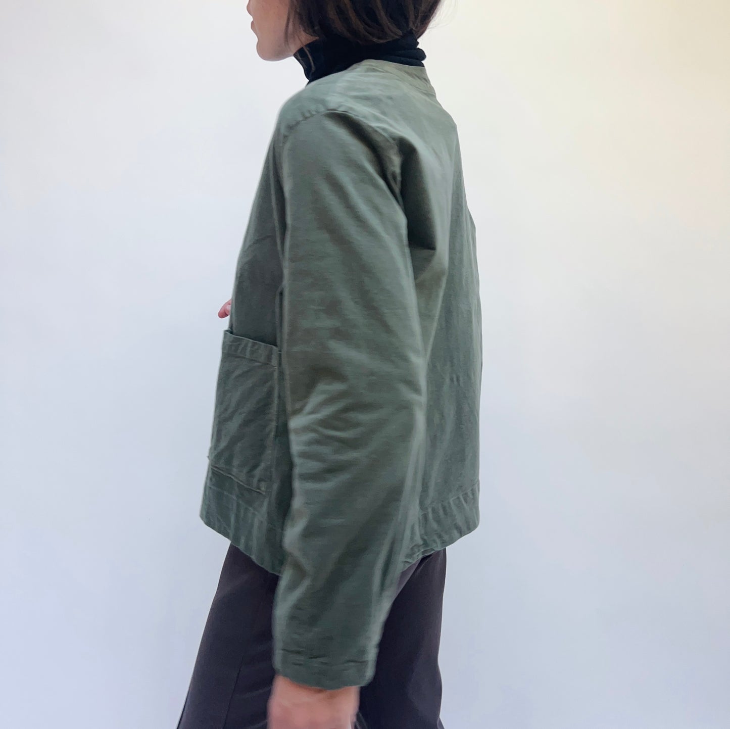 Cut Loose | Pinwheel Corduroy Barrel Sleeve Jacket in Kelp