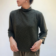 Load image into Gallery viewer, Cut Loose | Crimped Mock Neck Top in Kelp
