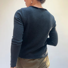 Load image into Gallery viewer, Cut Loose | Velvet and Marble Knit Cropped Pocket Cardigan in Gull
