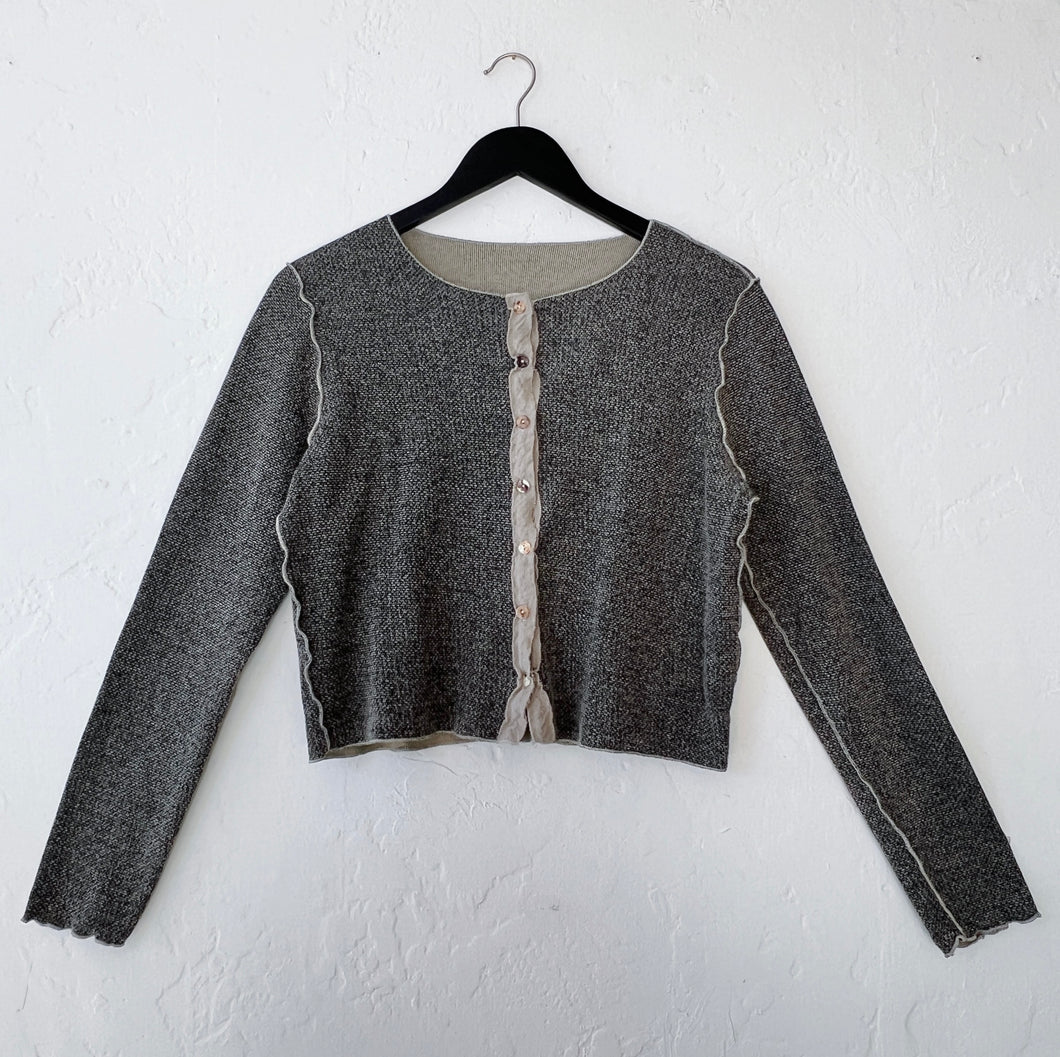Cut Loose | Marble Knit Cropped Cardigan in Lentil