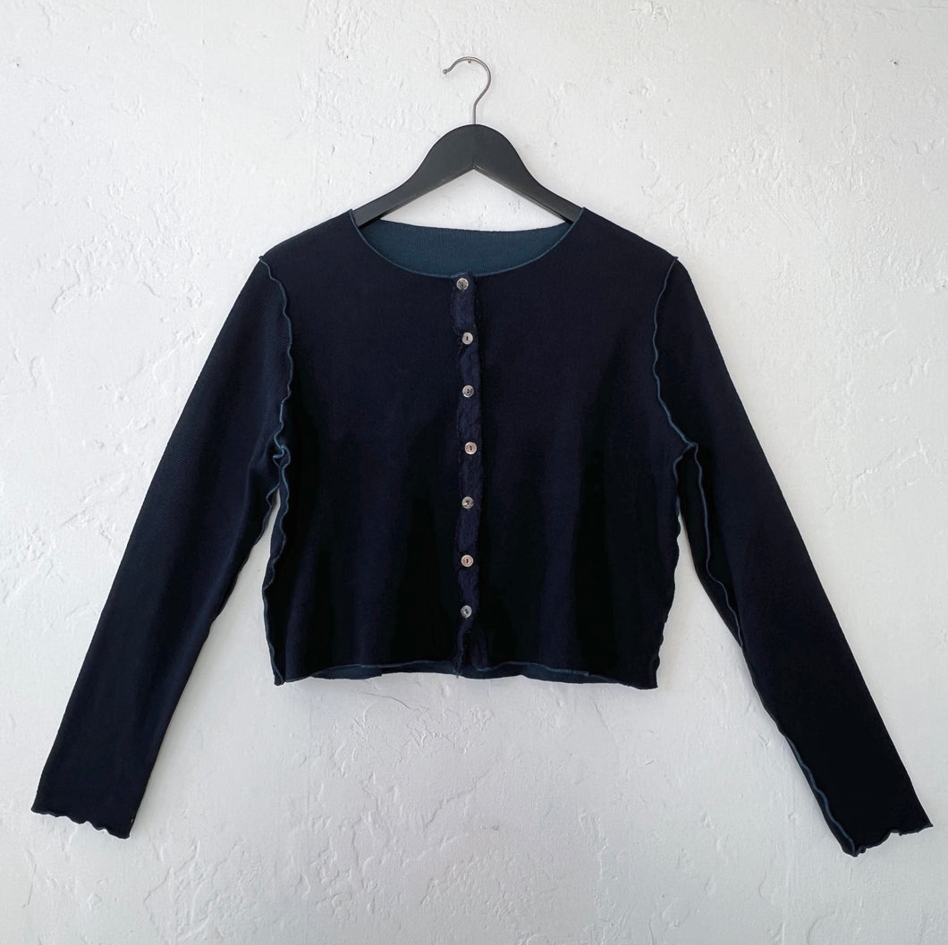 Cut Loose | Marble Knit Cropped Cardigan in Etan