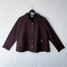 Load image into Gallery viewer, Habitat | Mosaic Crinkle Crepe Swing Jacket in Wine
