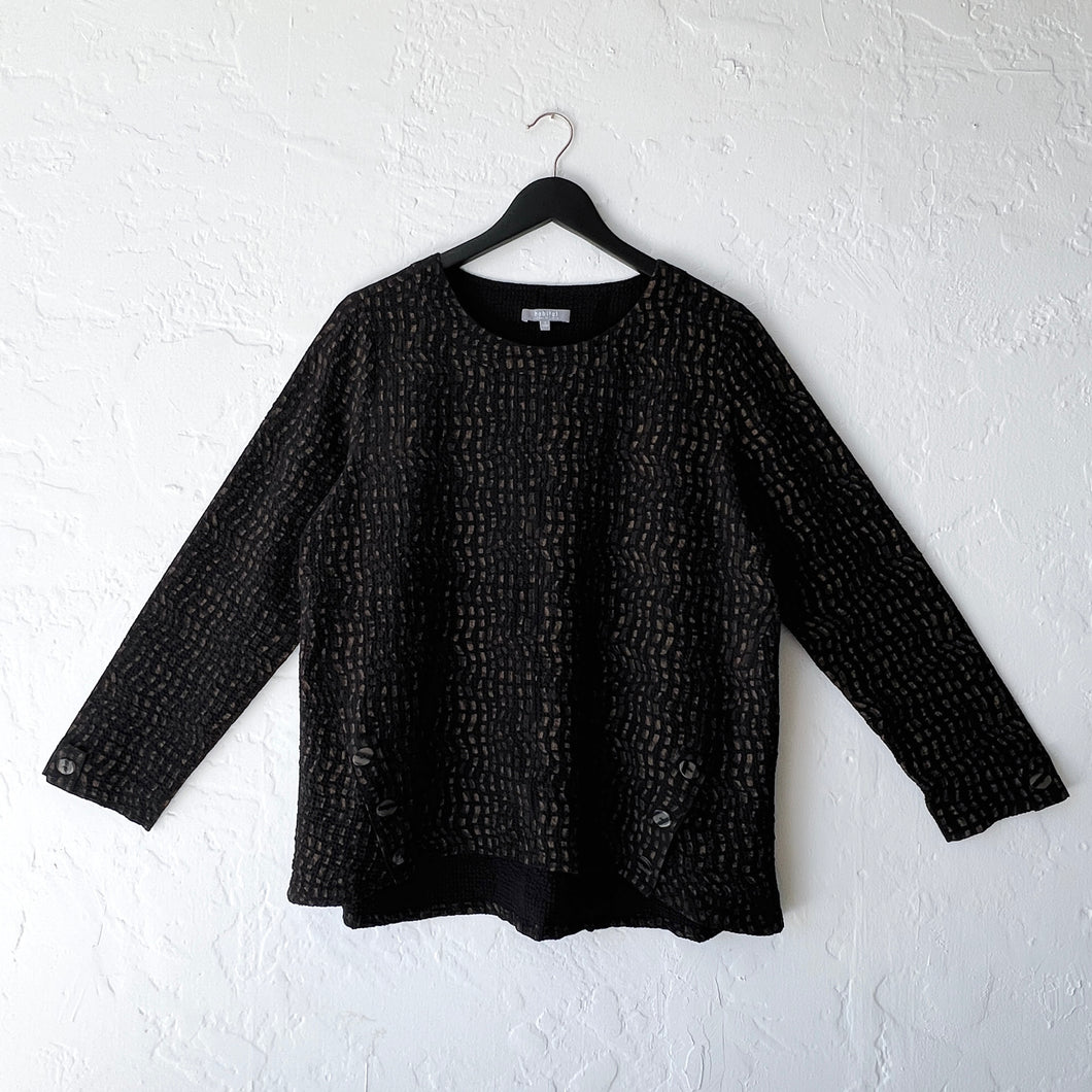 Habitat | Mosaic Crinkle Crepe Pullover in Lichen